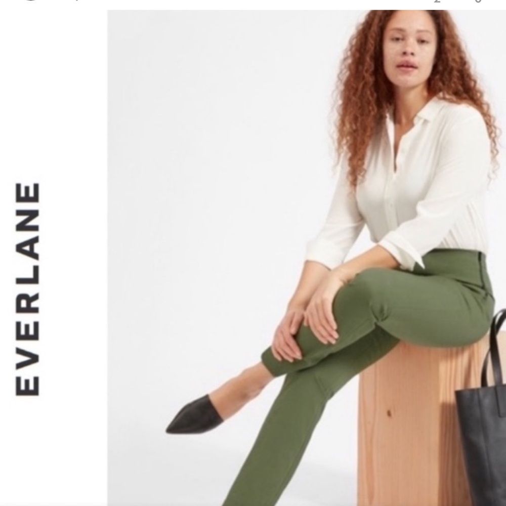 Everlane side zip pant in green size 6